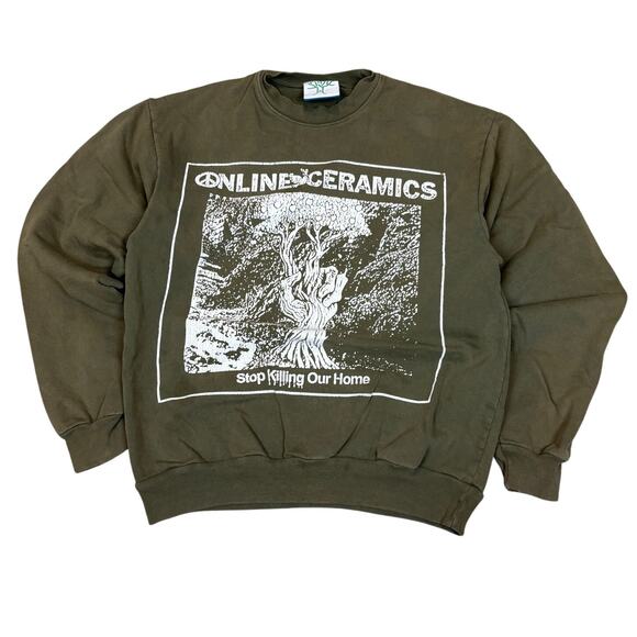 Online Ceramics Nature = Nurture Stop Killing Our Home Sweatshirt Small Hippie - Picture 1 of 12